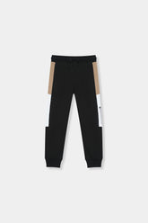 Colorblock Jogger Pants – Black, Camel & White